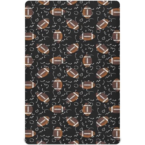 American Football Ball Baby Crib Sheets for Boys Girls 28x52 Inch