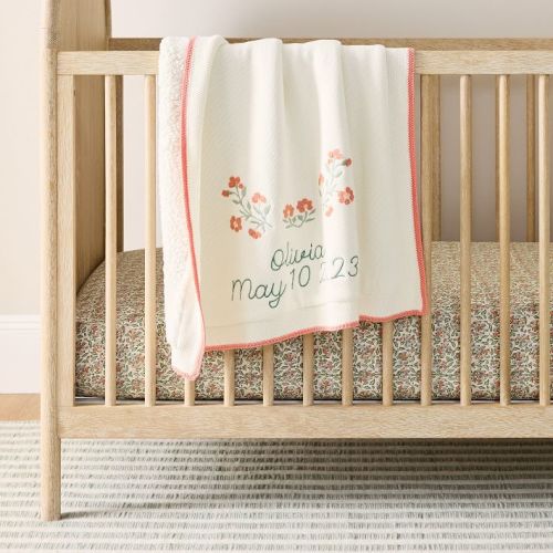 Pink Chicken Floral Baby Blanket