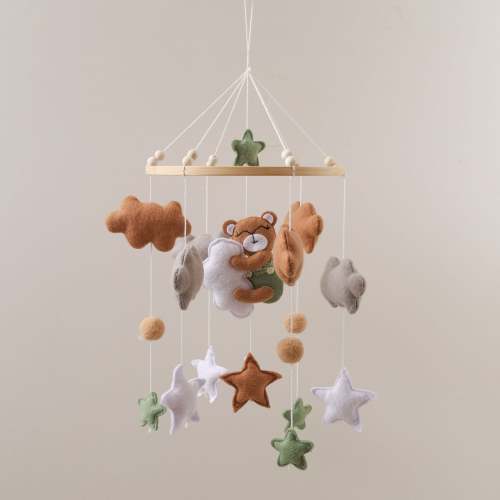 Handmade Neutral Baby Mobile | Soft Felt Woodland Animals & Nature Crib Mobile | Newborn Nursery Decor & Gift