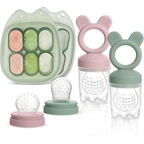 Baby Fresh Fruit Food Feeder & 2 Pack Baby Food Freezer Tray