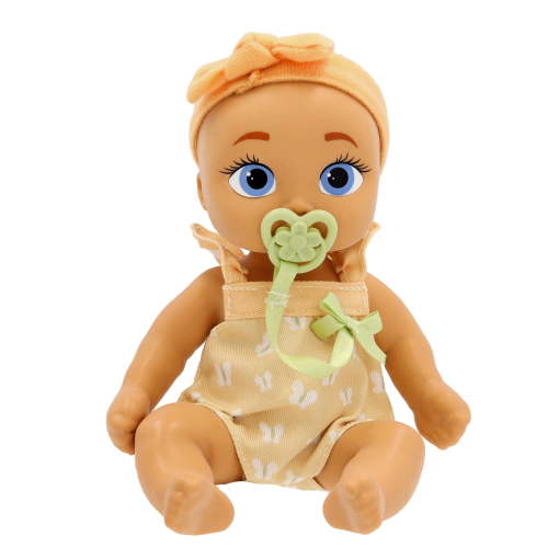 Be Loved Babies Mini Rowan Realistic Doll, Soft Skin, Yellow Outfit, 9-inch tall, 18M+