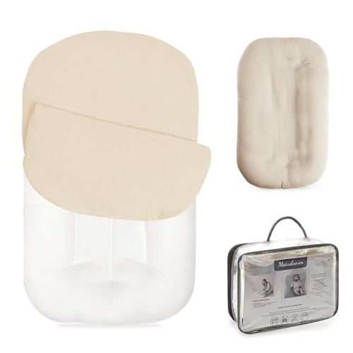 Baby Lounger - Snuggle Cozy Me Infant Lounger for Newborns | Breathable & Soft, Portable Awake-Time Pad, Essential Baby Gift (Lounger Cover Included)