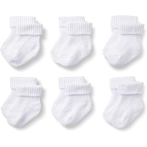 Amazon Essentials x Sofia Grainge Unisex Toddlers and Babies' Knitted Turn Cuff Socks, 6 Pairs