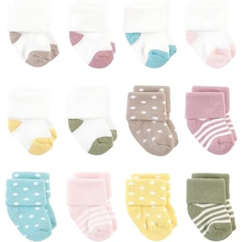 Hudson Baby Basics Unisex Baby Cozy Terry Baby Sock 12-Pack