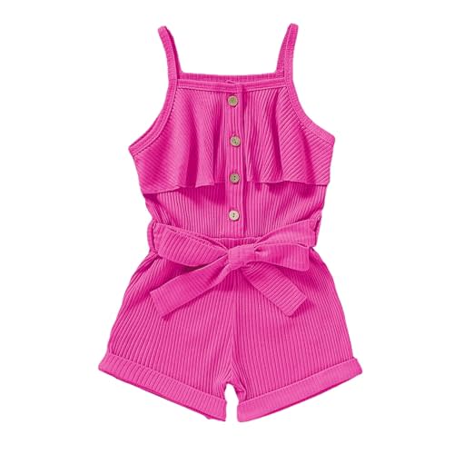 FOCUTEBB Toddler Girl Clothes Baby Summer Sleeveless Clothing Cute Halter Romper One-piece Jumpsuit Summer Clothes Set 1-5T