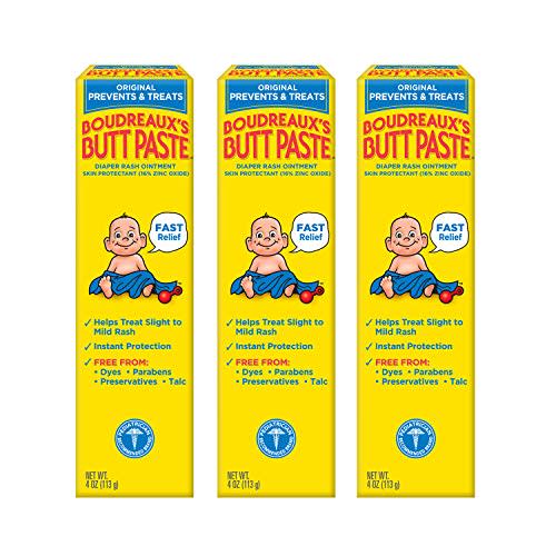 Original Boudreaux's Butt Paste Diaper Rash Ointment, 4 Oz, 3 Pack