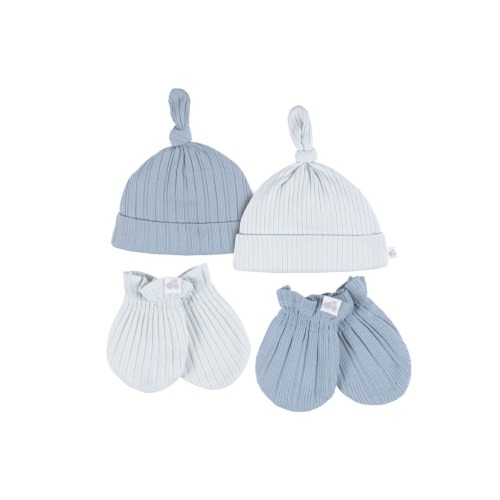 Caps and No Scratch Mittens Set, One Size