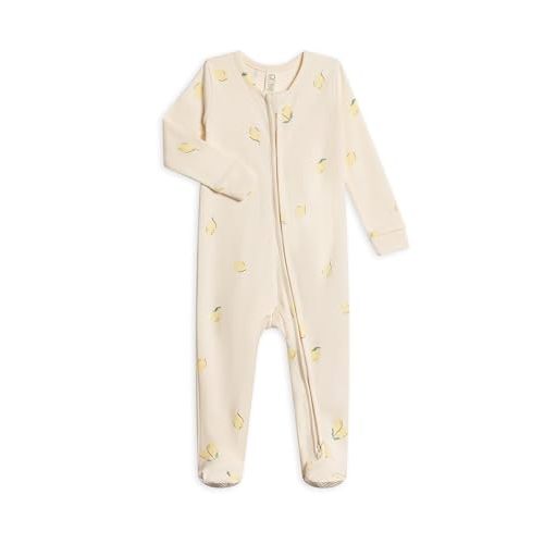 Colored Organics Baby Zip-Up Footed Sleeper with 2-Way Zipper - Newborn Organic Cotton Pajamas