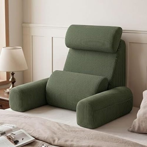 Blissful Diary Reading Pillow with Adjustable Neck & Lumbar Support, Green