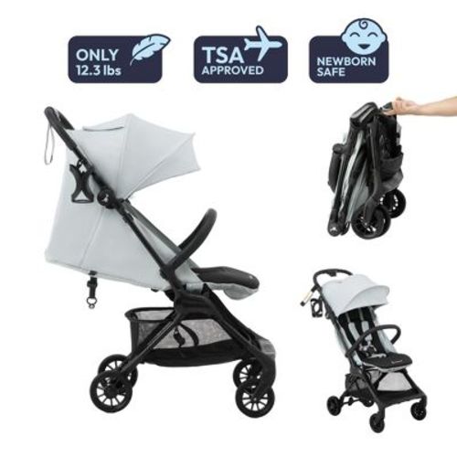 BabbleRoo HopLite Ultralight Compact Lightweight Baby Stroller For Airplane – Travel Stroller for Newborn from Birth to 55 lbs, Seafoam