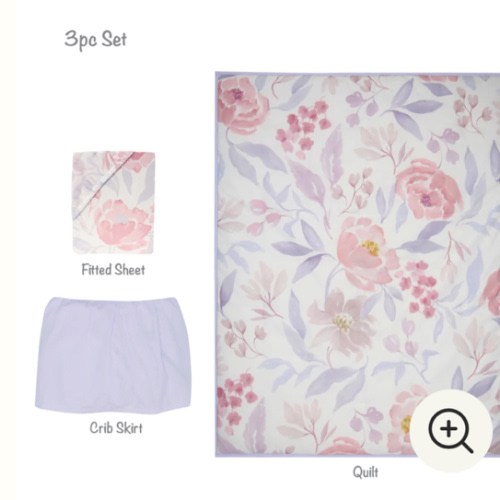 Flower Power 3-Piece Crib Bedding Set