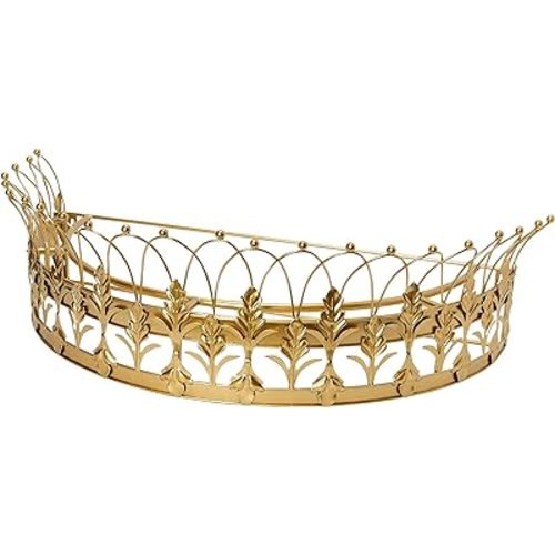 Creative Co-Op Decorative Metal Curtain or Canopy Crown, Gold Finish