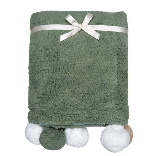 Modern Moments By Gerber Baby Boy Pompom Blanket, Green