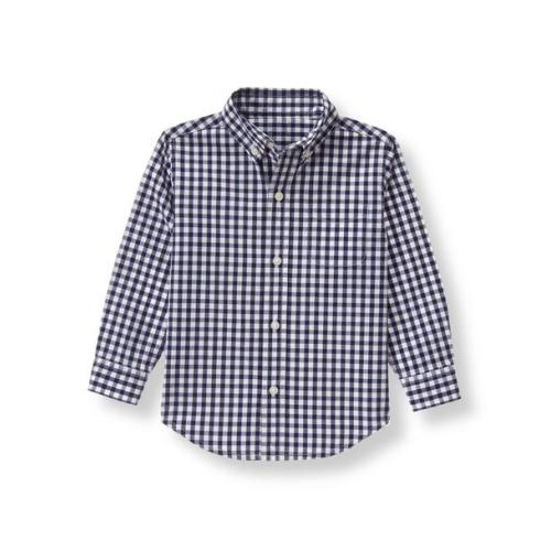 Boy Merchant Marine Gingham Gingham Poplin Shirt by Janie and Jack