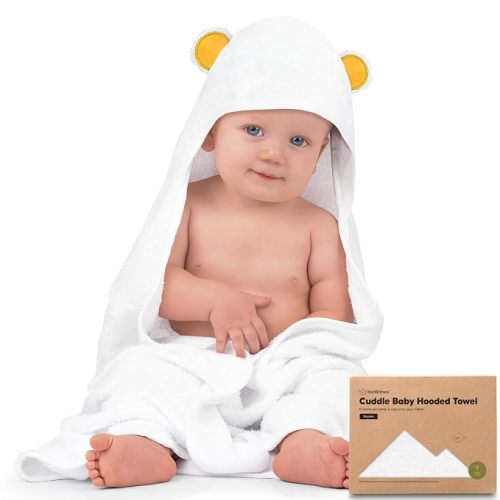 Duck KeaBabies Hooded Baby Towel for Newborn, Baby Bath Towels (Duck, 35x35) | Viscose Derived from Bamboo, Large Baby Towels with Hood, Boys, Girls, Toddler, Soft Absorbent Baby Bath Essentials