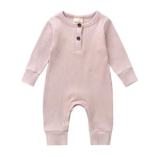 Newborn Baby Boy Girl Romper Clothes Infant Solid Ribbed Onesie Bodysuit Jumpsuit Outfits