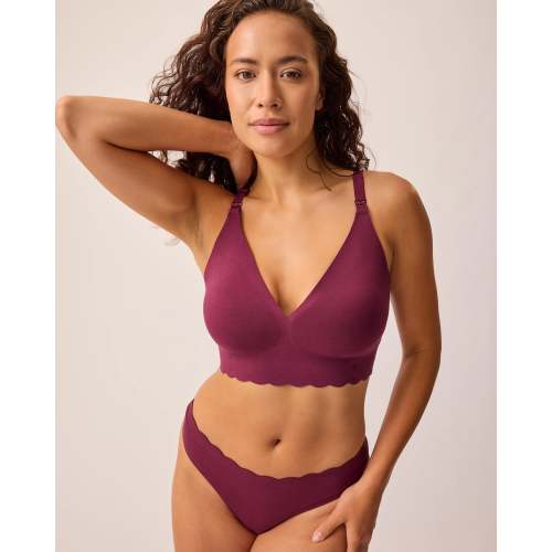 BareBond™ Cotton Maternity & Nursing Plunge Bra | Sand - Kindred Bravely