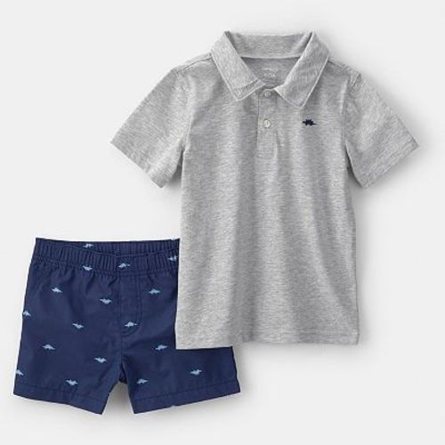 Toddler Boy Carter's 2-Piece Dinosaur Polo & Shorts Set