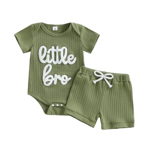 Baby Boy Summer Clothes Little Brother Newborn Outfit Short Sleeve Romper Casual Shorts Set 0 3 6 12 Months
