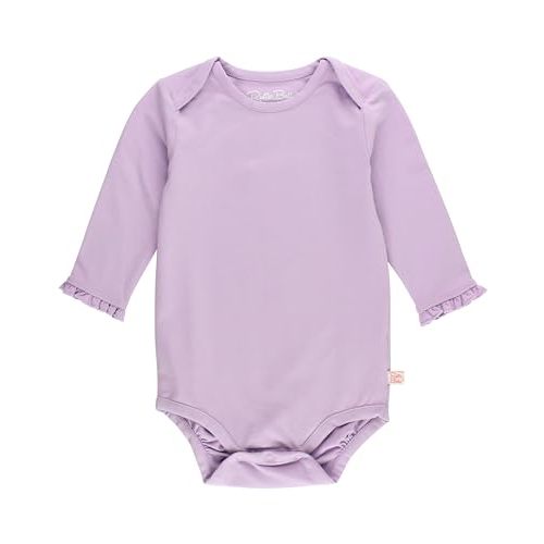 RuffleButts Baby/Toddler Girls Knit Long Sleeve Ruffle Layering Bodysuit with Snaps