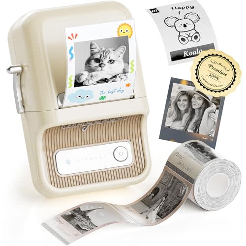 NIIMBOT Sticker Printer, B21 Pro Portabel Sticker Maker, Bluetooth Label Maker, 300DPI HD Label Printer for Photos, Notes, Study Graphics, Memo Maker,50x30mm Label,230Pcs(White)