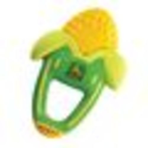 John Deere Massaging Corn Teether, Vibrating and Soothing Baby Teething Toy, Green + Yellow, Size:1 Teether