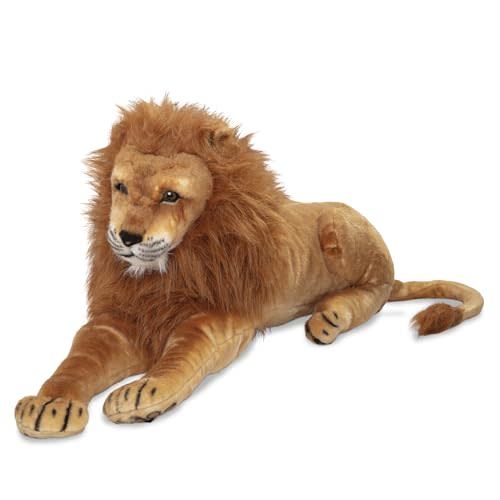 Melissa & Doug Giant Lion Stuffed Animal Plush Toy (Over 6 Feet Long) - Lifelike Plushie Lion for Pretend Play and Room Decor, Toddler Toys for Ages 3+