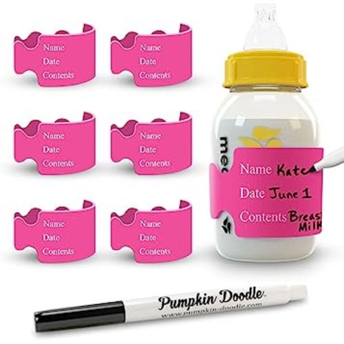 Pumpkin Doodle The Original Write and Reuse Baby Bottle Labels for Daycare