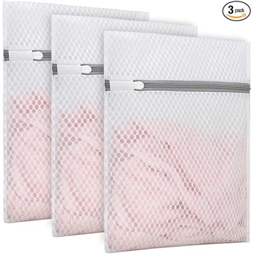 Muchfun 3Pcs Durable Honeycomb Mesh Laundry Bags for Delicates 9 x 12 Inches (3 Small)