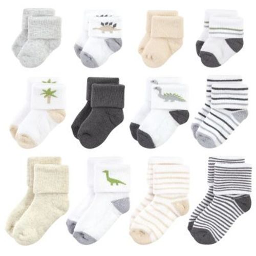 Hudson Baby Grow With Me Socks 12pk, Dino, 0-24 Months