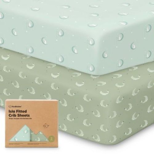 KeaBabies 2pk Isla Fitted Crib Sheets for Boys, Girls, Baby Crib Sheet, Fits Standard Nursery Crib Mattresses (Lunaris)