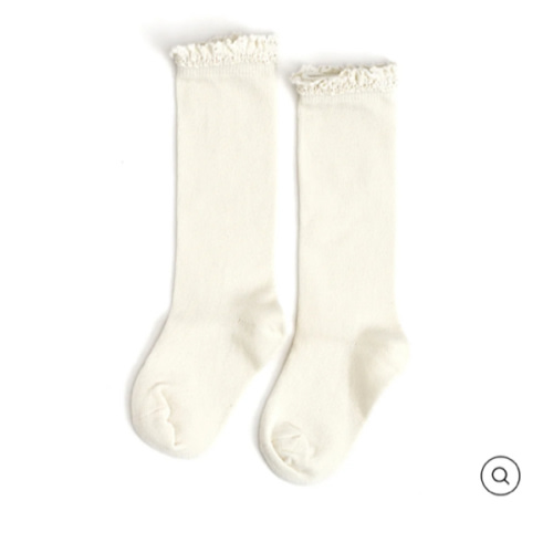 Ivory Lace Top Knee High Socks