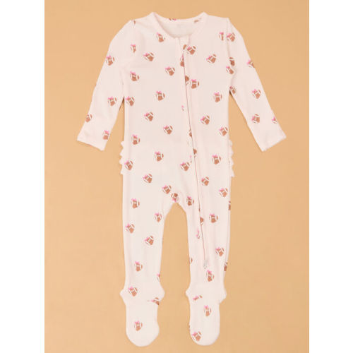 Mini Football Heart Ruffled Footie