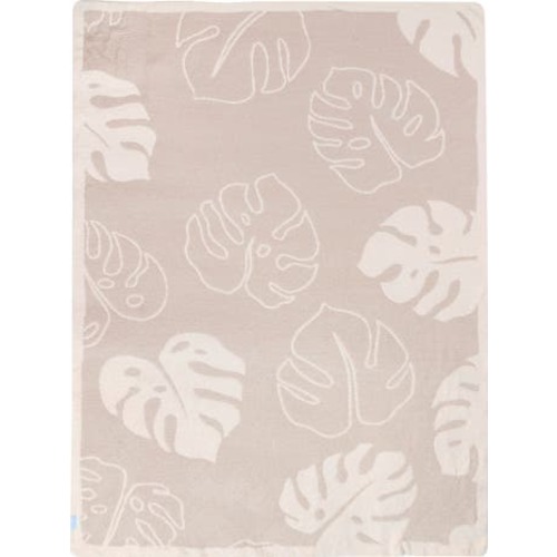 Monstera Leaf Bliss Fleece Throw Blanket