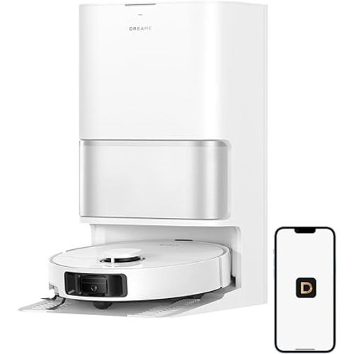 DREAME L40 Ultra Gen 2 Robot Vacuum and Mop with 25,000Pa Suction, Extendable Side Brush and Mop, All-in-One Self-Emptying & Cleaning Dock, Voice & App Control, White