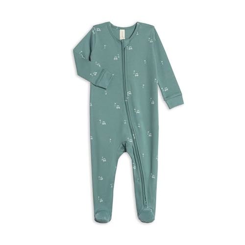 Colored Organics Baby Zip-Up Footed Sleeper with 2-Way Zipper - Organic Cotton Pajamas