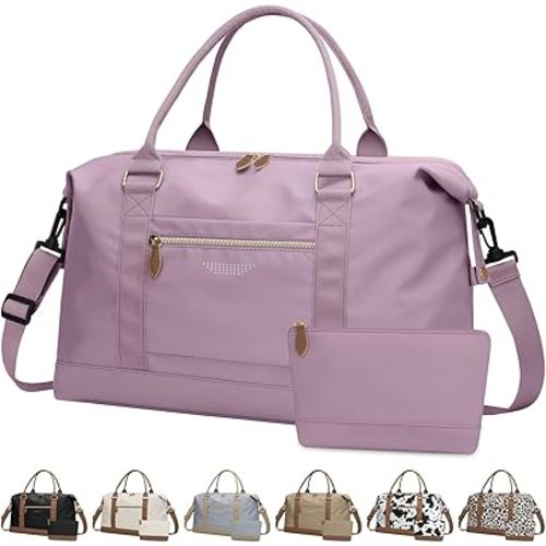 Travel Duffle Bag for Women, Weekender Bags, Hospital Bag for Labor Delivery, Lightweight Tote Duffel Overnight Bag with Luggage Sleeve,Airplane Travel Bags (Purple, X-Large)