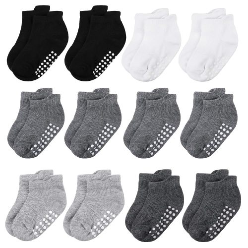 Baby and Toddler Socks,Soft Cotton Non-Slip Ankle Socks for New Born,Boys and Girls