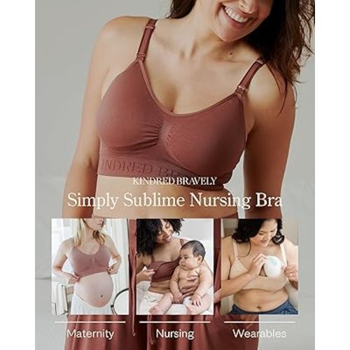 Kindred Bravely Sublime Simply Nursing Bras for Breastfeeding, Adjustable, Seamless & Wireless Maternity Bra