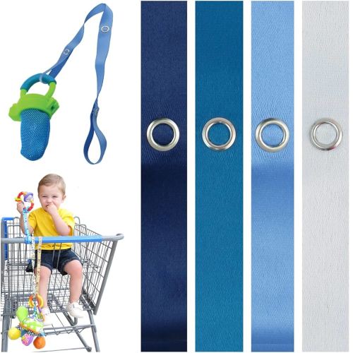 Toy Saver Strap Holder Leash Secure Accessories Navy/Royal/Lt Blue/White - 4pc