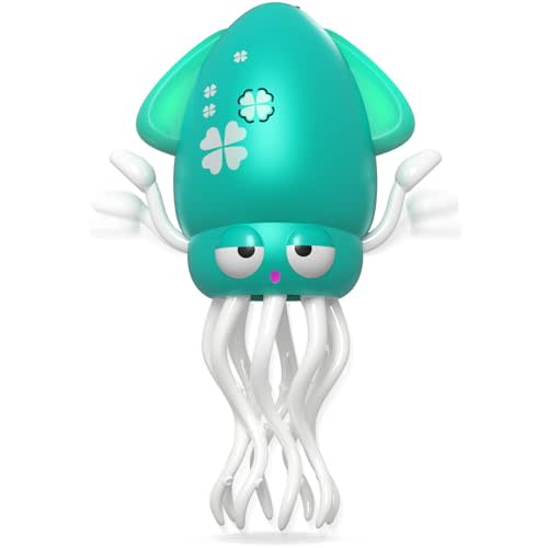 Dancing Squid Baby Toy, Crawling Octopus Squid Tummy Time Toy, Rechargeable Magic Dancing Music & LED Octopus for 3 4 5 6 Year Old Kids Boy Girl Birthday Gifts, Funny Squid for Floor Games (Green)