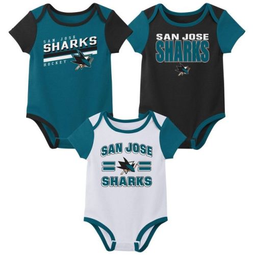 NHL San Jose Sharks Infant Boys' 3pk Bodysuit - 6-9M