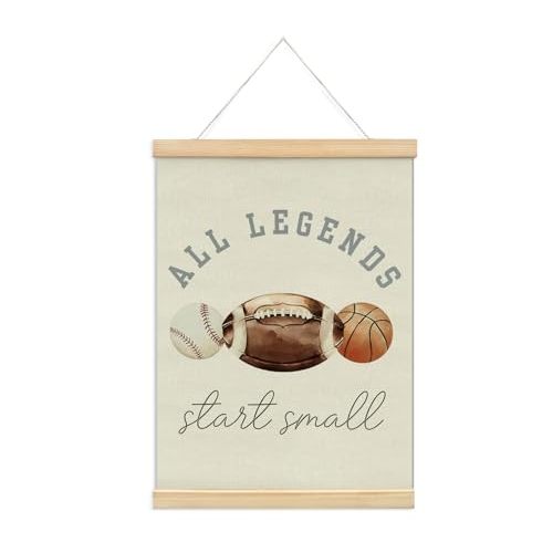 KDHTY Vintage Sports Nursery Wall Decor Sports Wall Deco,Baseball Wall Art Decor for boys Room Nursery Decor,All Legends Start Small Baseball Posters for Classroom Nursery Playroom Decorations,12x16inch