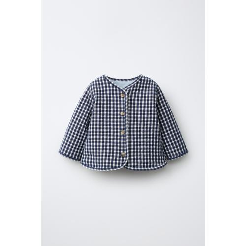 GINGHAM CHECK PUFFER JACKET