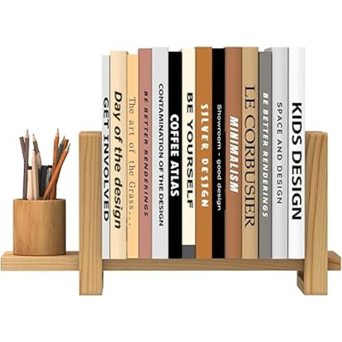 Adjustable Table Top Bookshelf Wooden Desktop Bookshelf Retro Mini Book Shelf Organizer Desk Bookshelves Magazine Files Letters Holder Racks for Home Office Supplies, Tabletop Book Storage Rack