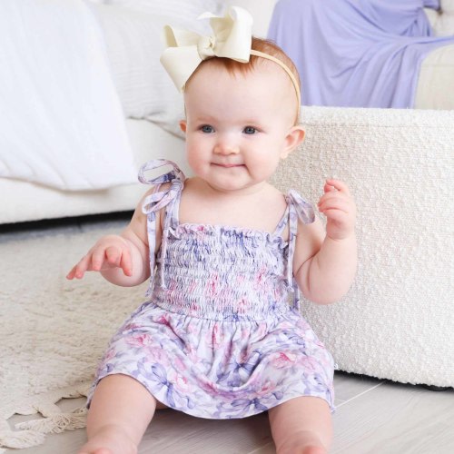 Smocked Twirl Bodysuit | Leightons Lavender