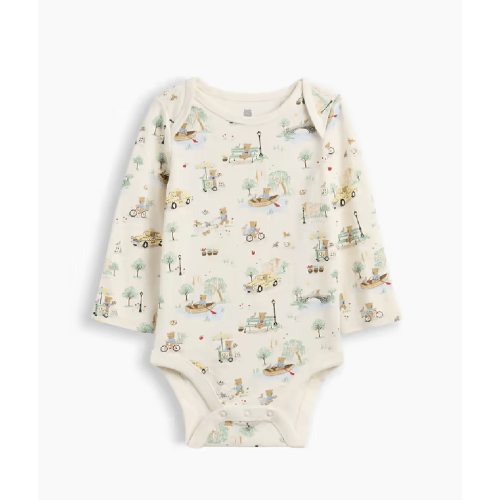 Baby First Favorites Organic Cotton Brannan Bear Toile Bodysuit, 3-6 M