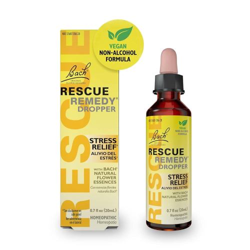 RESCUE Bach Remedy Dropper 20mL, Natural Stress Relief, Homeopathic Flower Essence, Vegan, Gluten & Sugar-Free, Non-Habit Forming (Non-Alcohol Formula)