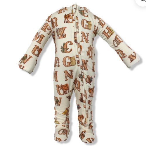 Western Alphabets Footie One Piece