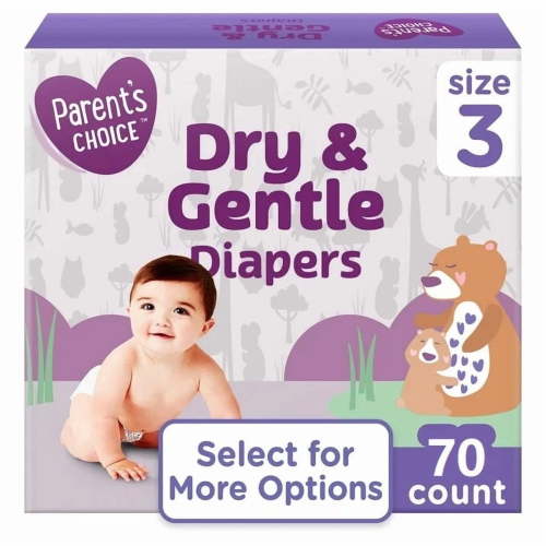Dry & Gentle Diapers Size 3, 70 Count (Select for More Options)
